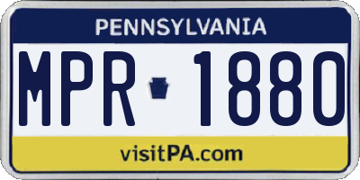 PA license plate MPR1880