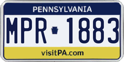 PA license plate MPR1883