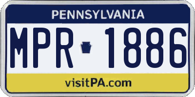 PA license plate MPR1886