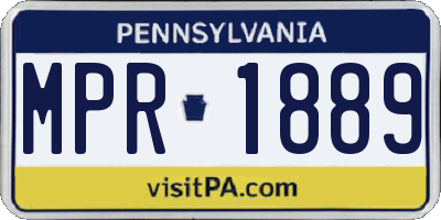 PA license plate MPR1889