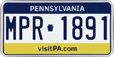 PA license plate MPR1891
