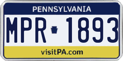 PA license plate MPR1893