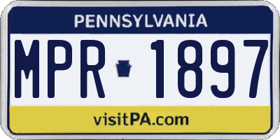 PA license plate MPR1897