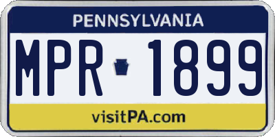 PA license plate MPR1899
