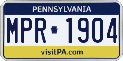 PA license plate MPR1904