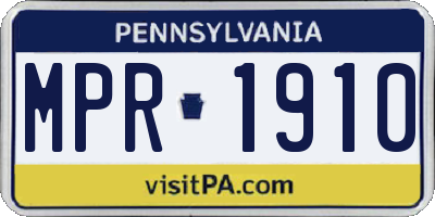 PA license plate MPR1910