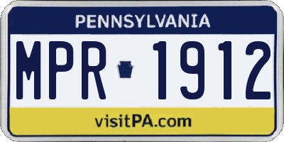 PA license plate MPR1912