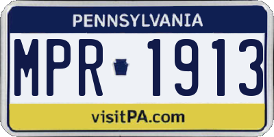PA license plate MPR1913