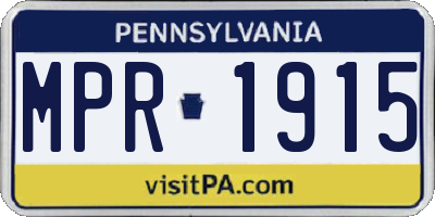 PA license plate MPR1915