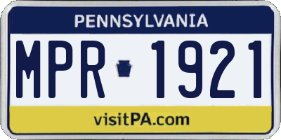 PA license plate MPR1921