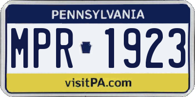 PA license plate MPR1923
