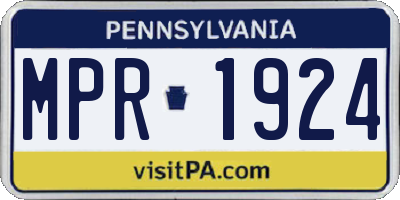 PA license plate MPR1924