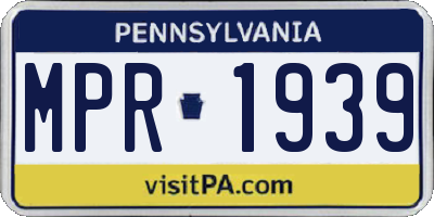 PA license plate MPR1939