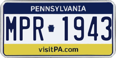 PA license plate MPR1943