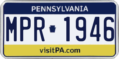 PA license plate MPR1946