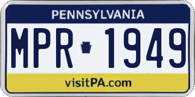 PA license plate MPR1949
