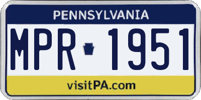 PA license plate MPR1951