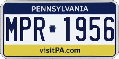 PA license plate MPR1956