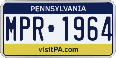 PA license plate MPR1964