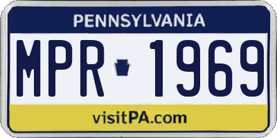 PA license plate MPR1969