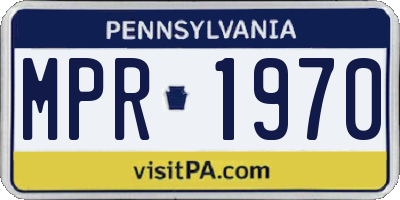 PA license plate MPR1970