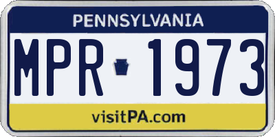 PA license plate MPR1973