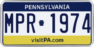 PA license plate MPR1974