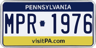 PA license plate MPR1976