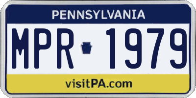 PA license plate MPR1979