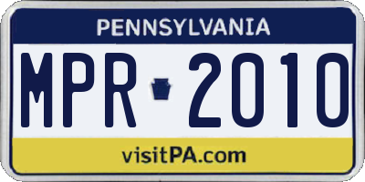 PA license plate MPR2010