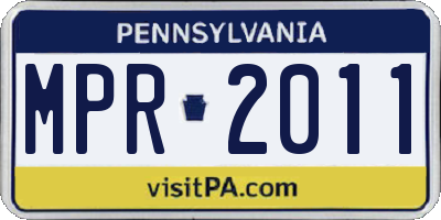 PA license plate MPR2011