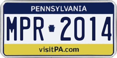 PA license plate MPR2014
