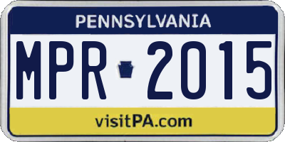 PA license plate MPR2015