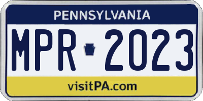 PA license plate MPR2023