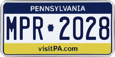 PA license plate MPR2028