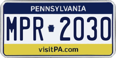 PA license plate MPR2030