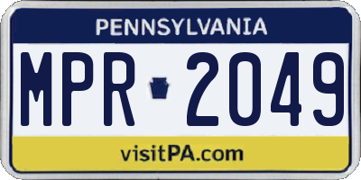 PA license plate MPR2049