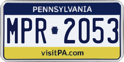 PA license plate MPR2053