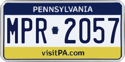 PA license plate MPR2057