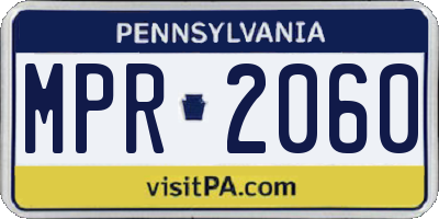 PA license plate MPR2060