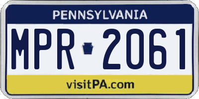 PA license plate MPR2061
