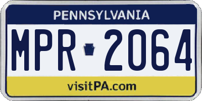 PA license plate MPR2064