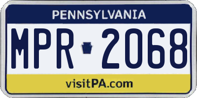 PA license plate MPR2068