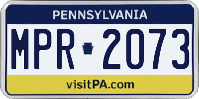 PA license plate MPR2073