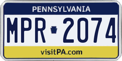 PA license plate MPR2074