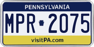 PA license plate MPR2075
