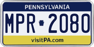 PA license plate MPR2080