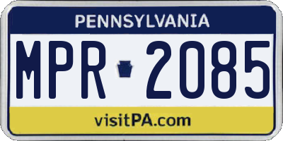 PA license plate MPR2085