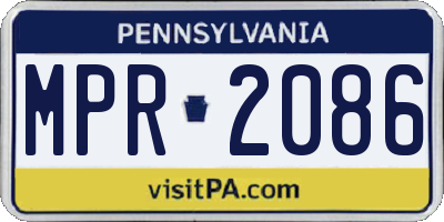PA license plate MPR2086