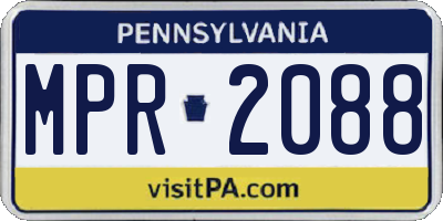 PA license plate MPR2088